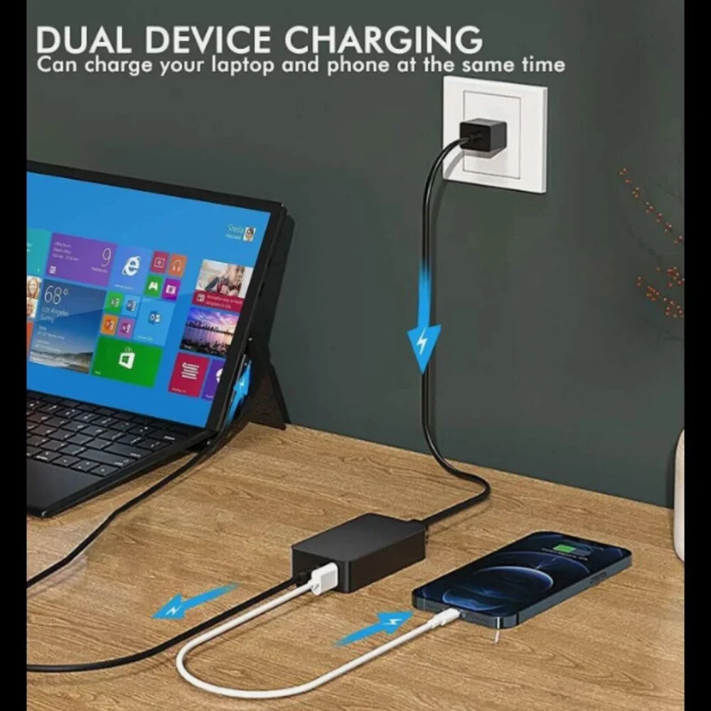65W Surface Pro 3 4 5 6 7 8 X Charger + 5V/1A USB Port Laptop Power Adapter